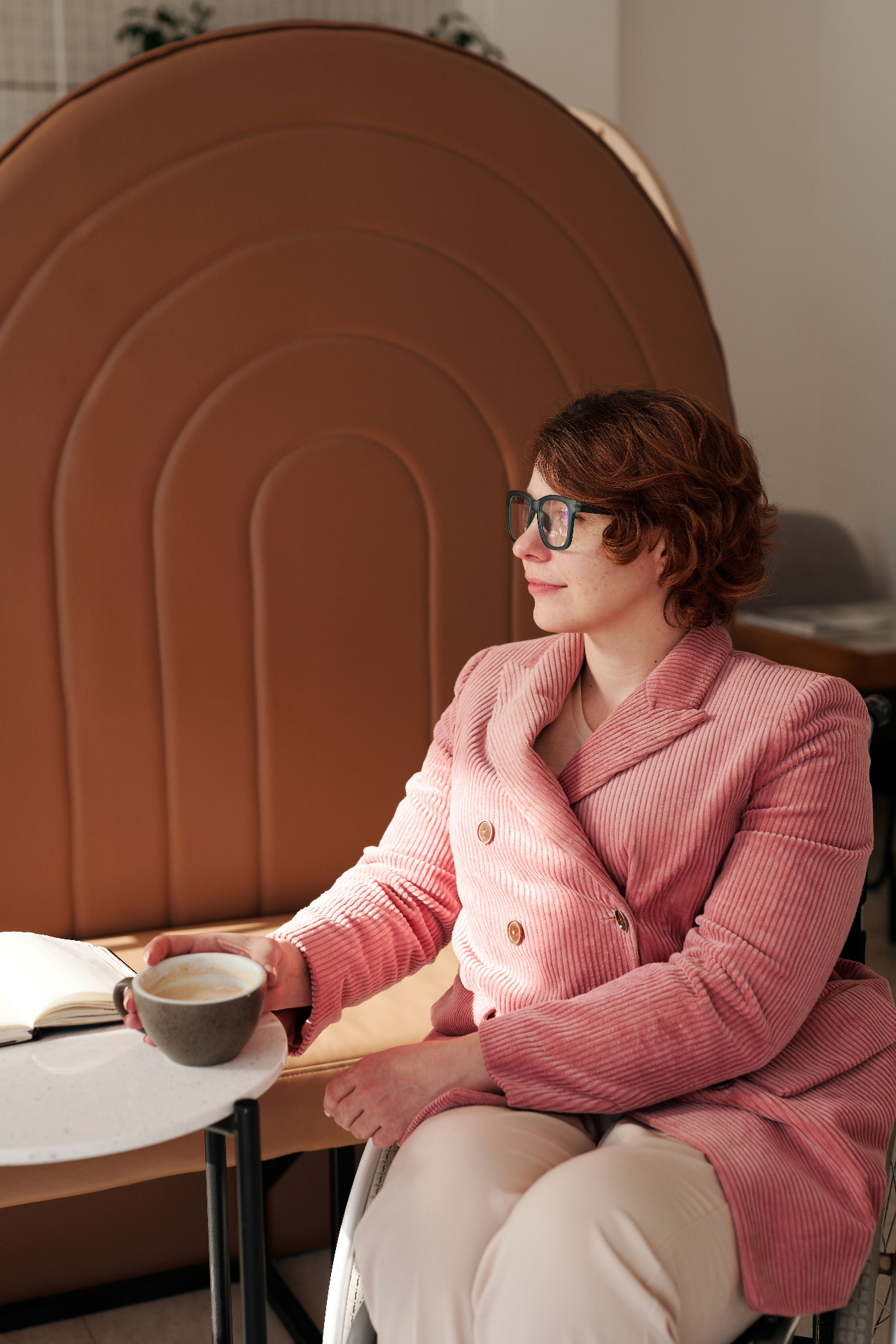Provider working in a warm office