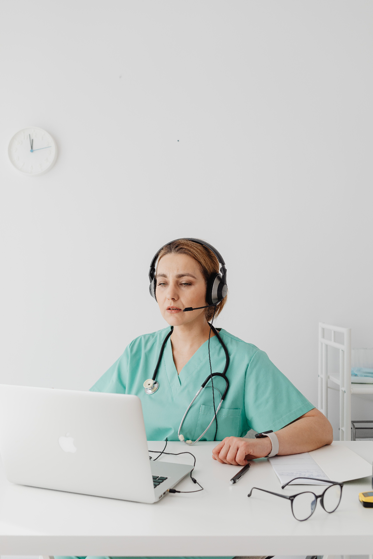 Care specialist on a virtual consultation